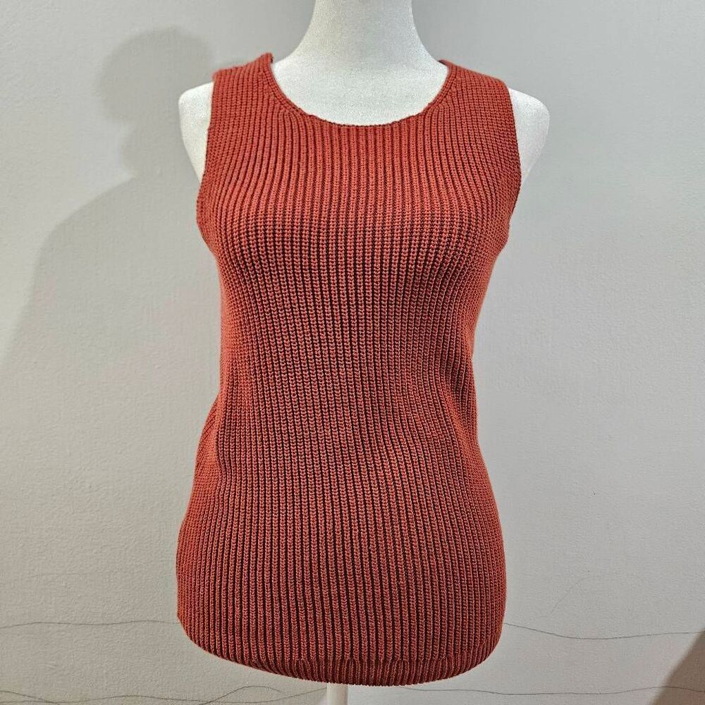 Loft Terra Cotta V-Back Knit Sweater Tank Women's Size XS